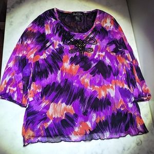Scooped Neck Top / Multi Color Jersey
